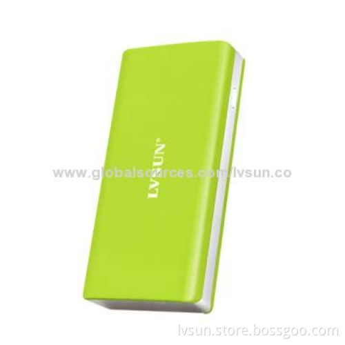 External Battery Charger, 10,000mAh High-capacity/Dual-USB Output/LED Flashlight/2.4A Current